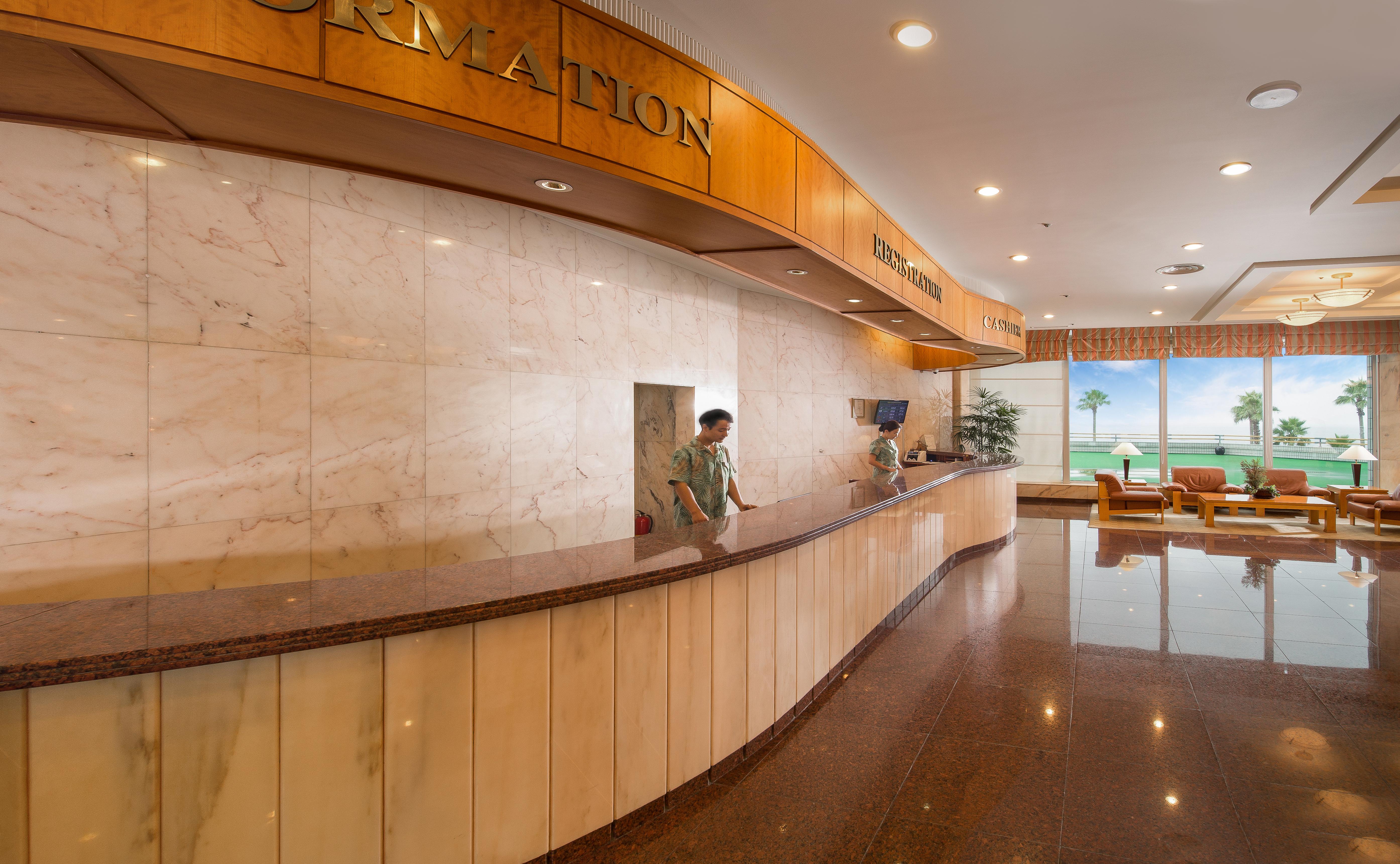 Seogwipo Kal Hotel Exterior photo Reception desk at a hotel